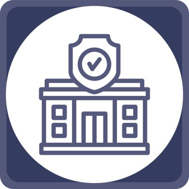 Bina. Web simgesi basit illüstrasyon