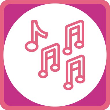 Müzik. Web simgesi basit illüstrasyon