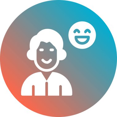 Mutlu adam düz ikon vektör çizimi