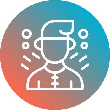 Uzun sakallı ve uzun saçlı bir adamın vektör çizimi