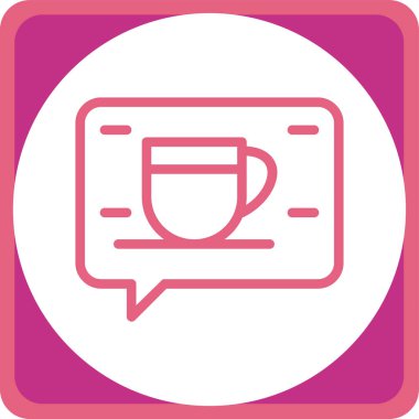 Çay ikonlu fincan, vektör illüstrasyonu