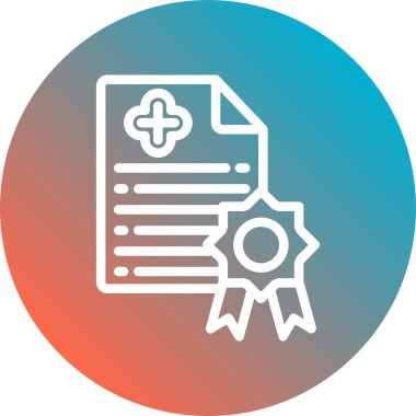 Tıbbi rapor düz simgesi, vektör, illüstrasyon