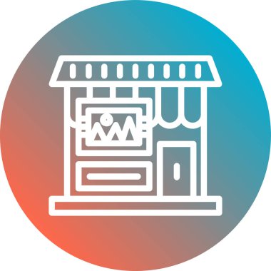 Alışveriş merkezi simgesi vektör illüstrasyonu