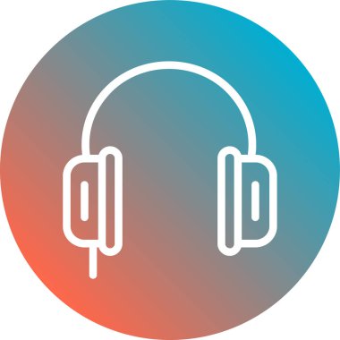 kulaklıklar düz simge, vektör illüstrasyonu