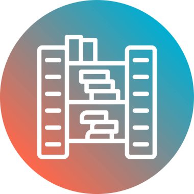 Bina. Web simgesi basit illüstrasyon