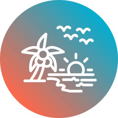 Güneş ikonu soyut bir grupta izole edildi