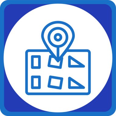 harita yön simgesi, modern tasarım illüstrasyonu