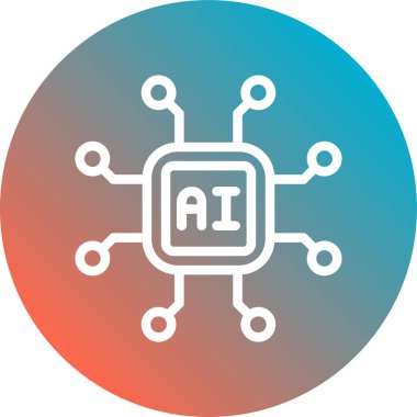 ai simgesi mavi arkaplanda izole edilmiş modada. ai tasarımınız için bir sembol, web tasarımı, uygulama, logo.