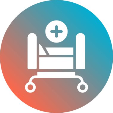 Modern düz stil hastane simgesi, vektör illüstrasyonu