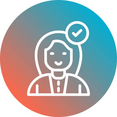 Bir kız simgesinin vektör illüstrasyonu