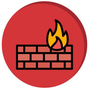 Güvenlik Duvarı simge vektör çizim