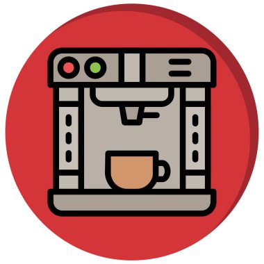 Kahve makinesi simgesi, vektör illüstrasyonu