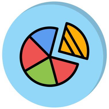 Pasta çizelgesi simgesi, vektör illüstrasyonu