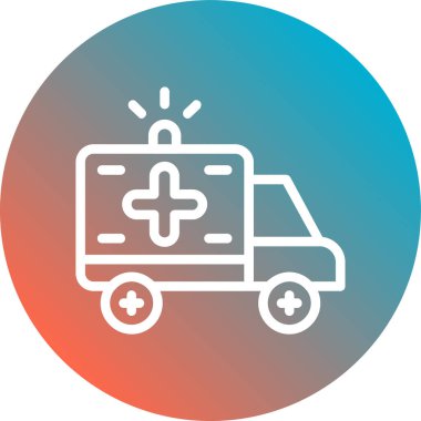 ambulans simgesi vektör illüstrasyonu