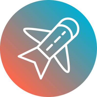 Uzun gölgeli beyaz çizgi düzlemi simgesi. Uçan uçak ikonu. Uçak tabelası. Mavi daire düğmesi. vektör illüstrasyonu