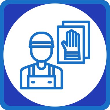 Mavi kasklı bir adamın vektör çizimi