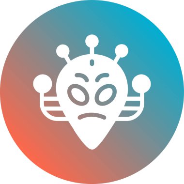 Arkaplanda izole edilmiş uzaylı simgesi dünya dışı bir yüz ya da dünya dışı bir sembol. Soyut çember dinamik noktaları. vektör.