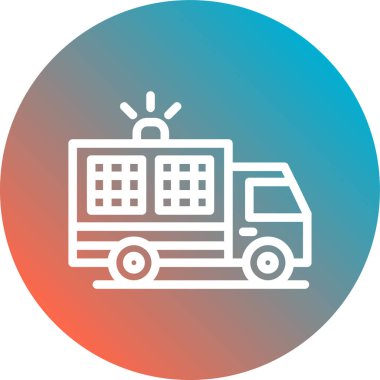 kamyon vektör simgesi modern basit tasarım illüstrasyon, daire konsepti