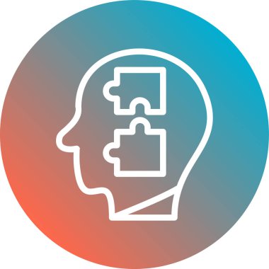 Beyin. Web simgesi basit illüstrasyon