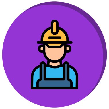 işçi web simgesi, basit vektör illüstrasyonu