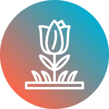 Çiçek modern simgesinin vektör illüstrasyonu