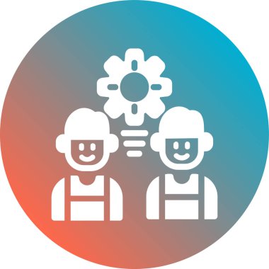 Beyaz arkaplanda daire biçiminde mühendislik simgesi