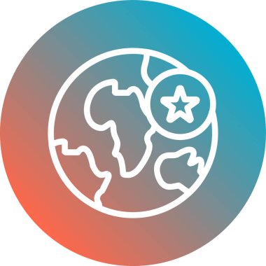 Bir dünya simgesinin vektör illüstrasyonu