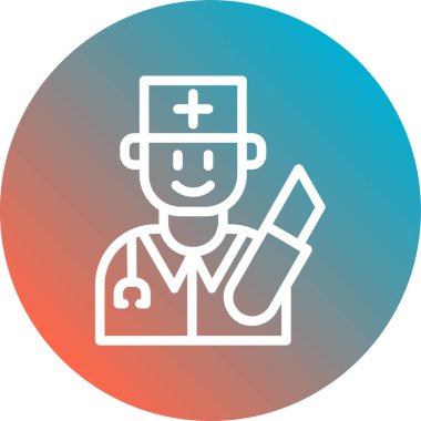 Doktor. Web simgesi basit illüstrasyon