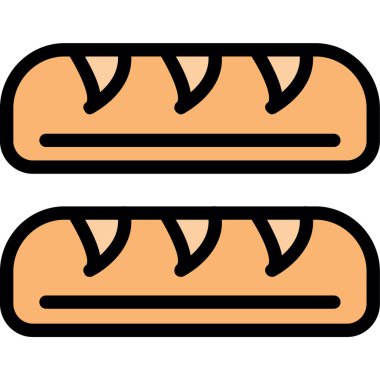 fırın ekmek simgesi ile doldurulmuş ana hatlar