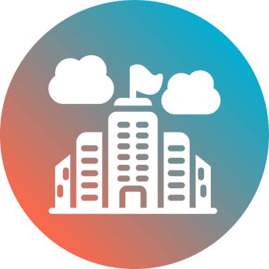 Bir bina simgesinin vektör illüstrasyonu