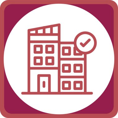 Bir bina simgesinin vektör illüstrasyonu