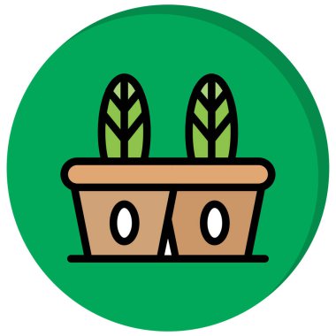 saksıda bitki, vektör illüstrasyonu