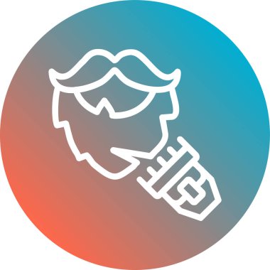 Sakallı ve bıyıklı bir adamın vektör çizimi.