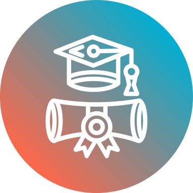 vektör mezuniyet şapkası simgesi