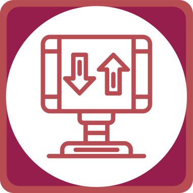 Bilgisayar. Web simgesi basit illüstrasyon