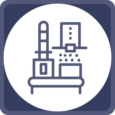 Fabrika binası simgesi, vektör illüstrasyonu