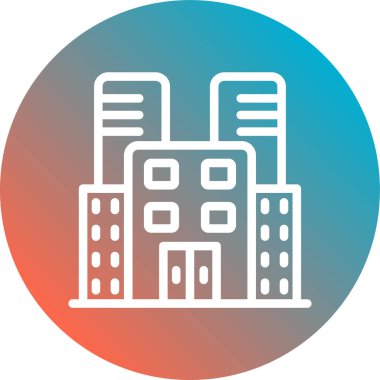 Bina. Web simgesi basit illüstrasyon