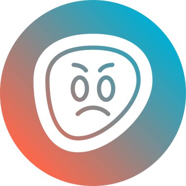 Rozet tarzında kızgın emoji yüzü simgesi