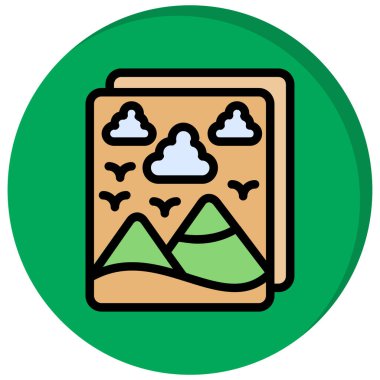 Bir harita simgesinin vektör illüstrasyonu