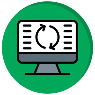 bilgisayar ekranı simgesi. dizin bilgisayar ekranı vektör rengi düz izole