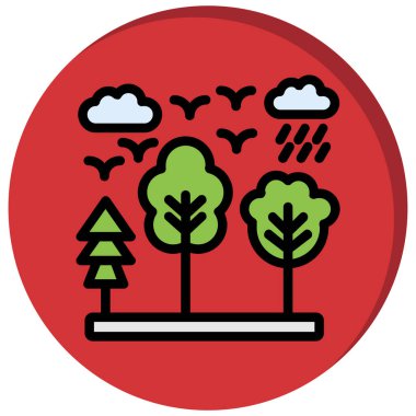 ağaç simgesi, vektör illüstrasyonu