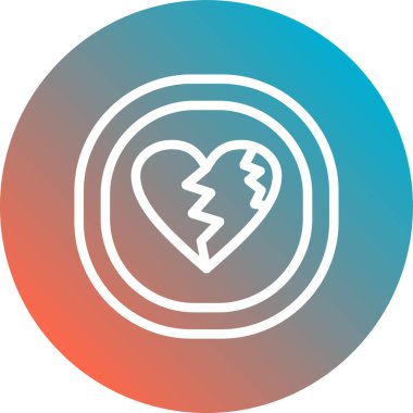 Kırık kalp simgesinin vektör illüstrasyonu