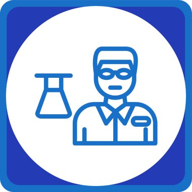 Gözlüklü bilim adamı ikon vektör çizimi