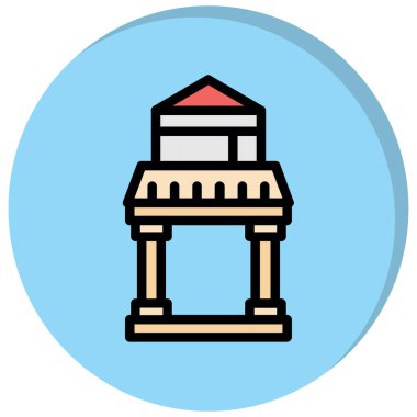 Anıt. Web simgesi basit illüstrasyon