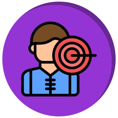 Hedef vektör çizimi olan bir adam