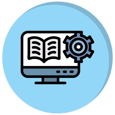 Kitabın vektör simgesi, çevrimiçi öğrenme