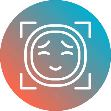 Yüz. Web simgesi basit illüstrasyon