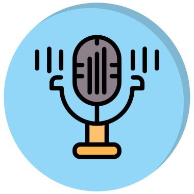 Mikrofon. Web simgesi basit illüstrasyon