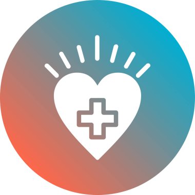 kalp vektörü glyph çember deseni