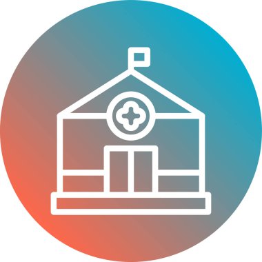 Hastane simgesi, vektör illüstrasyonu